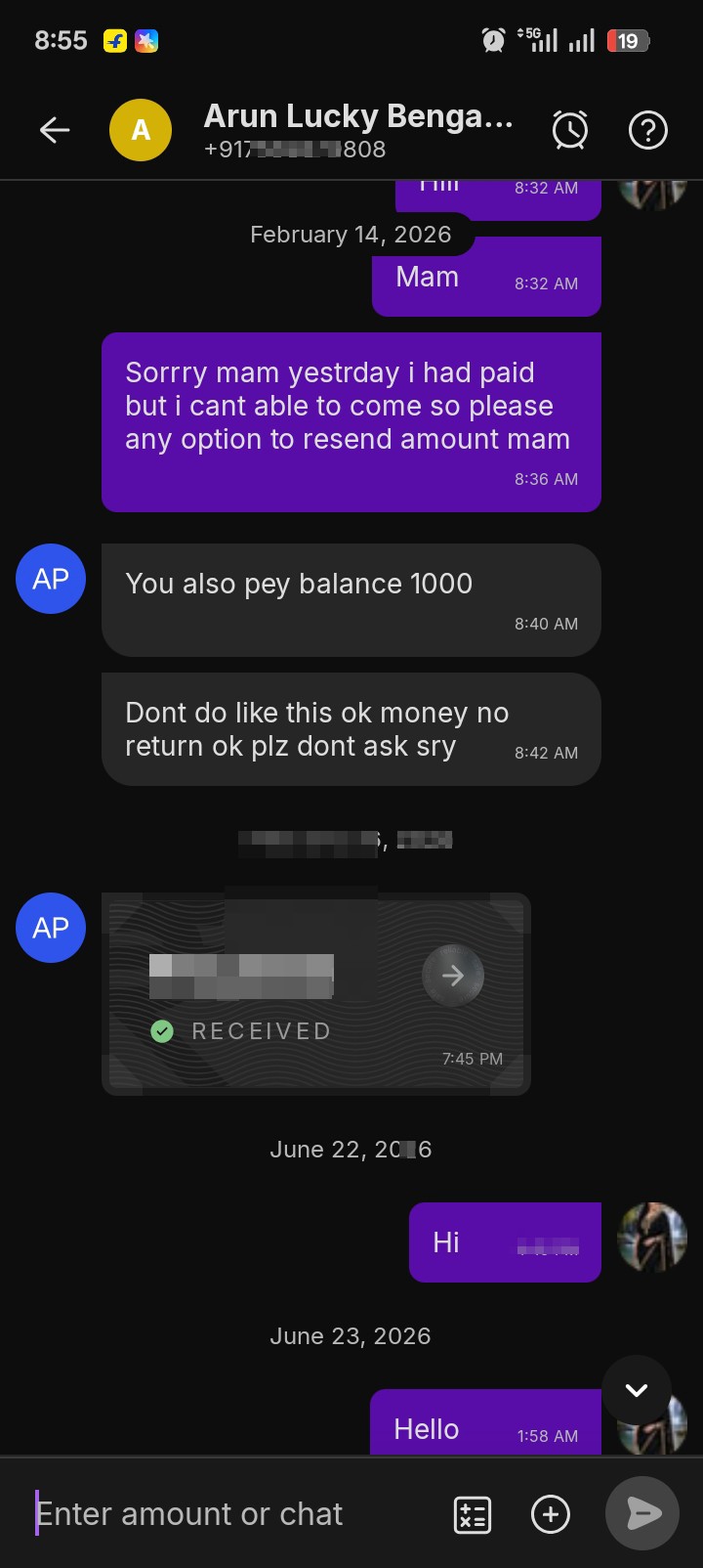 Arun Jobs scammer Fraud Person  - image 2