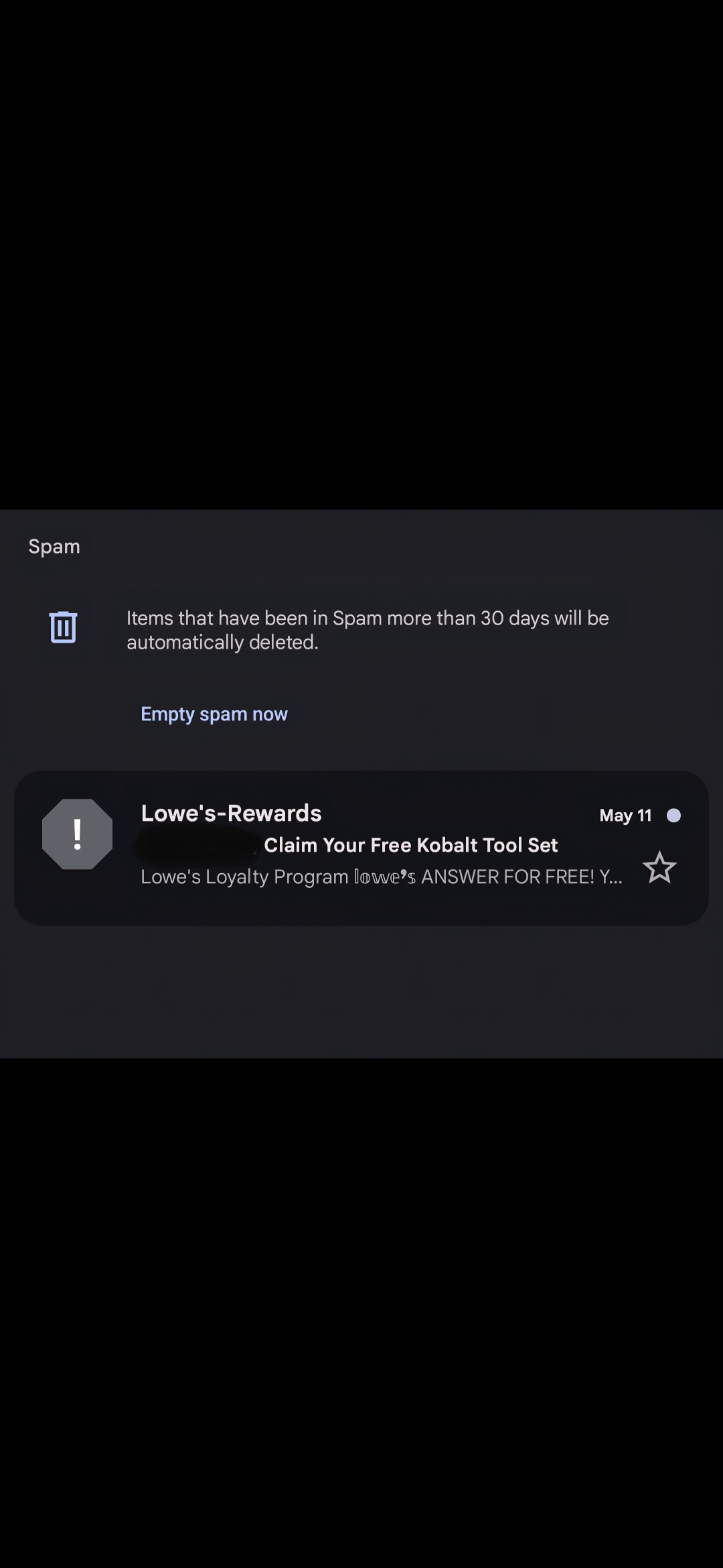 Fake Lowe's rewards 
