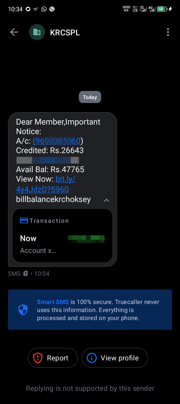 Daily scam messages about money transfers on the same website, only the company name changes.