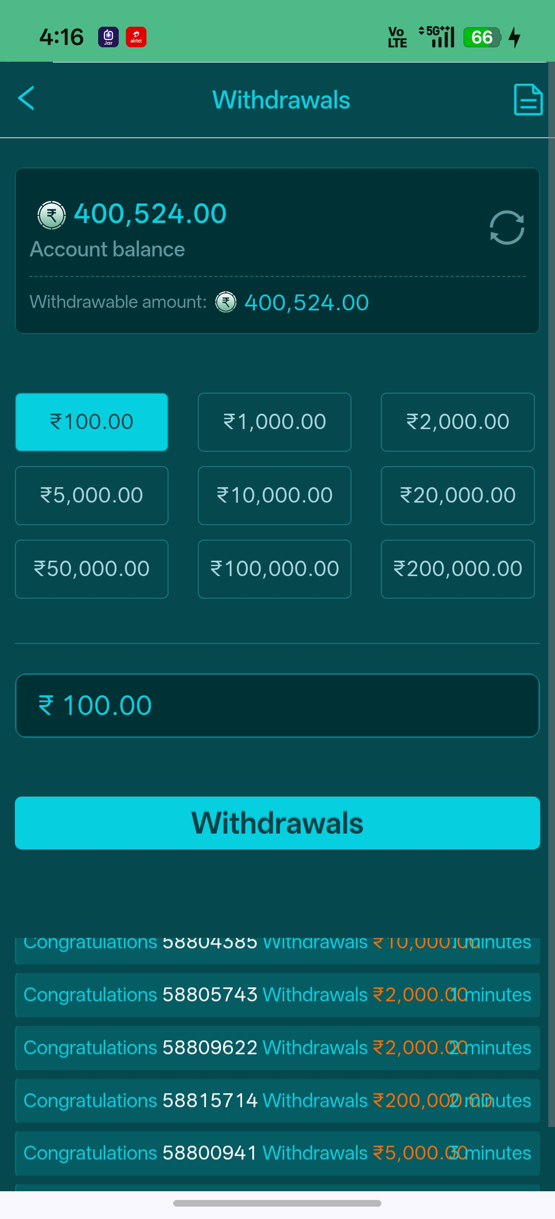 Could this money be withdrawn?