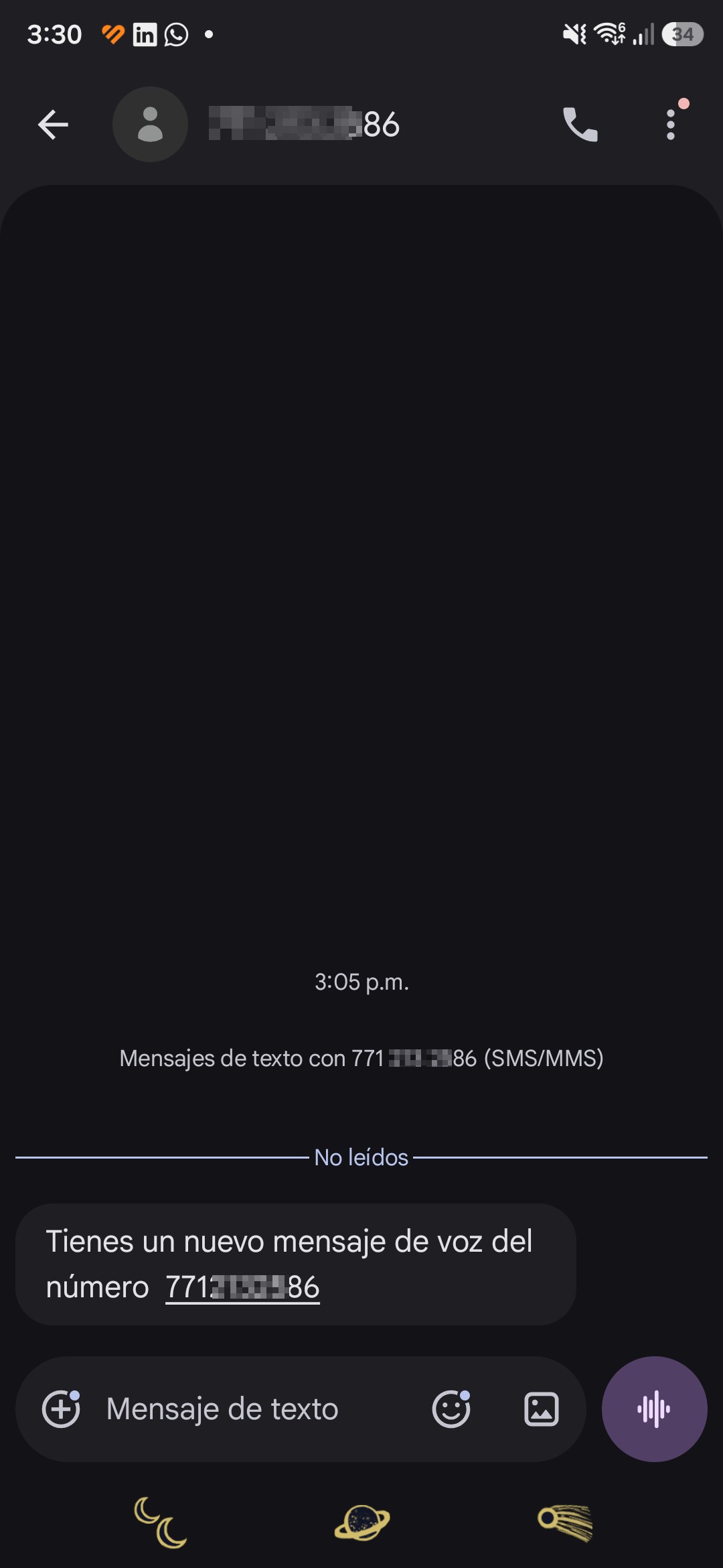 Spam calls leave voicemail