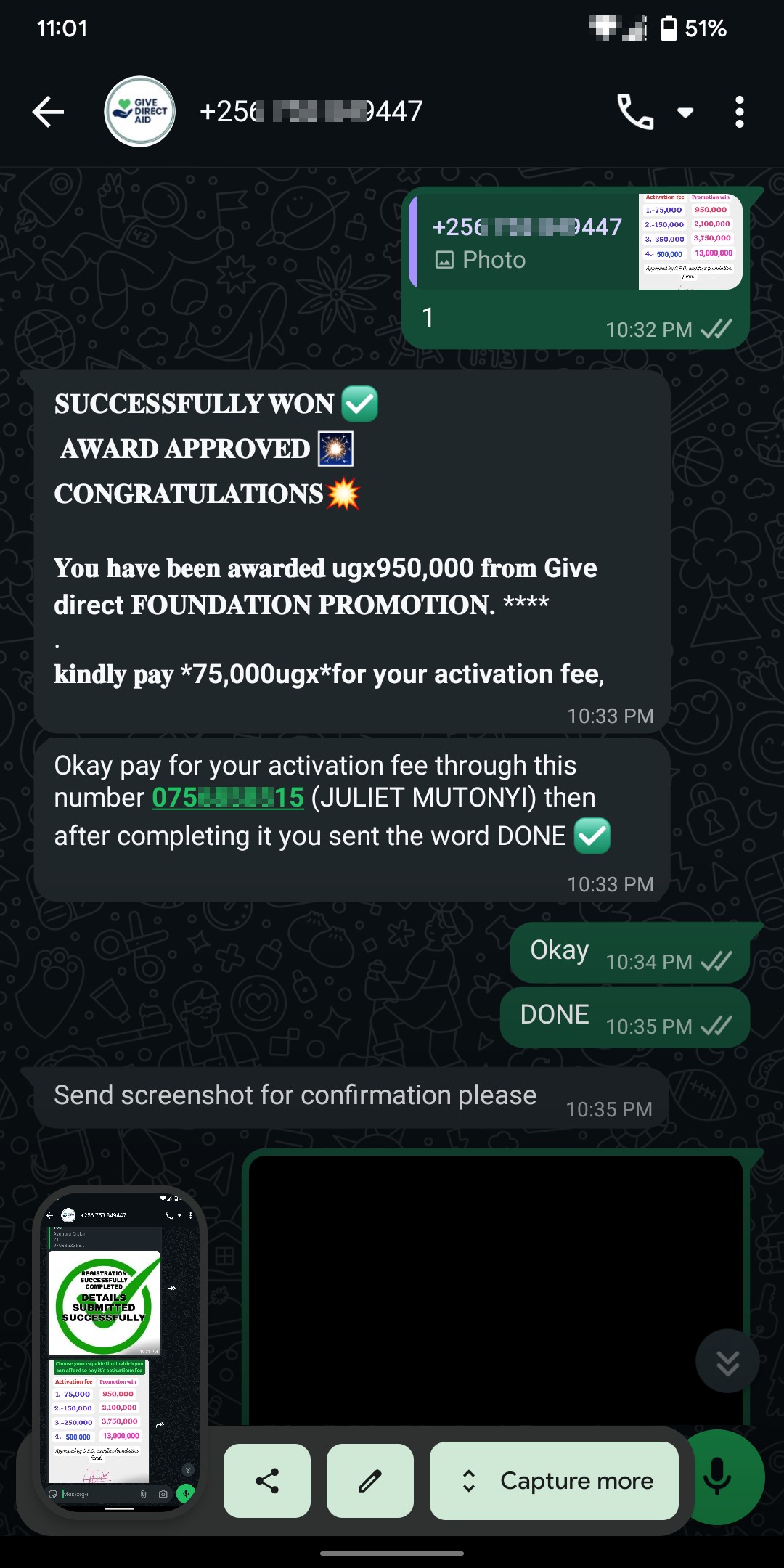 Give Direct Aid ,scam  - image 2