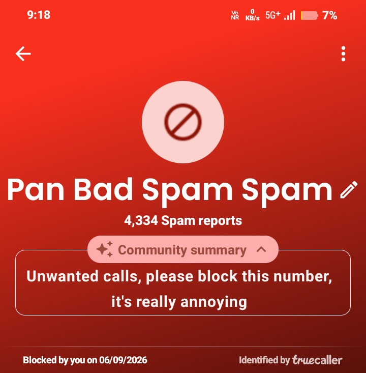 Pan Bad Spam Spam
[PHONE]
https://truecaller.com/search/in/918035312516


