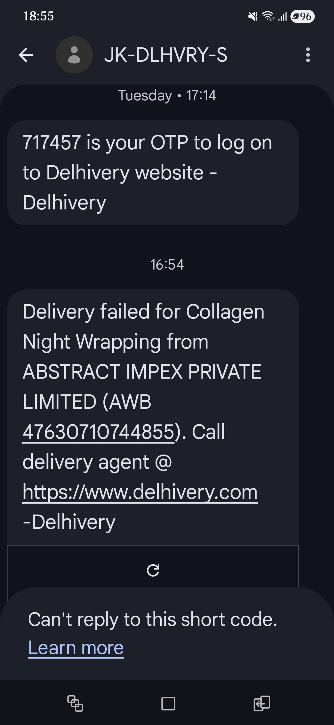 Delivery scam