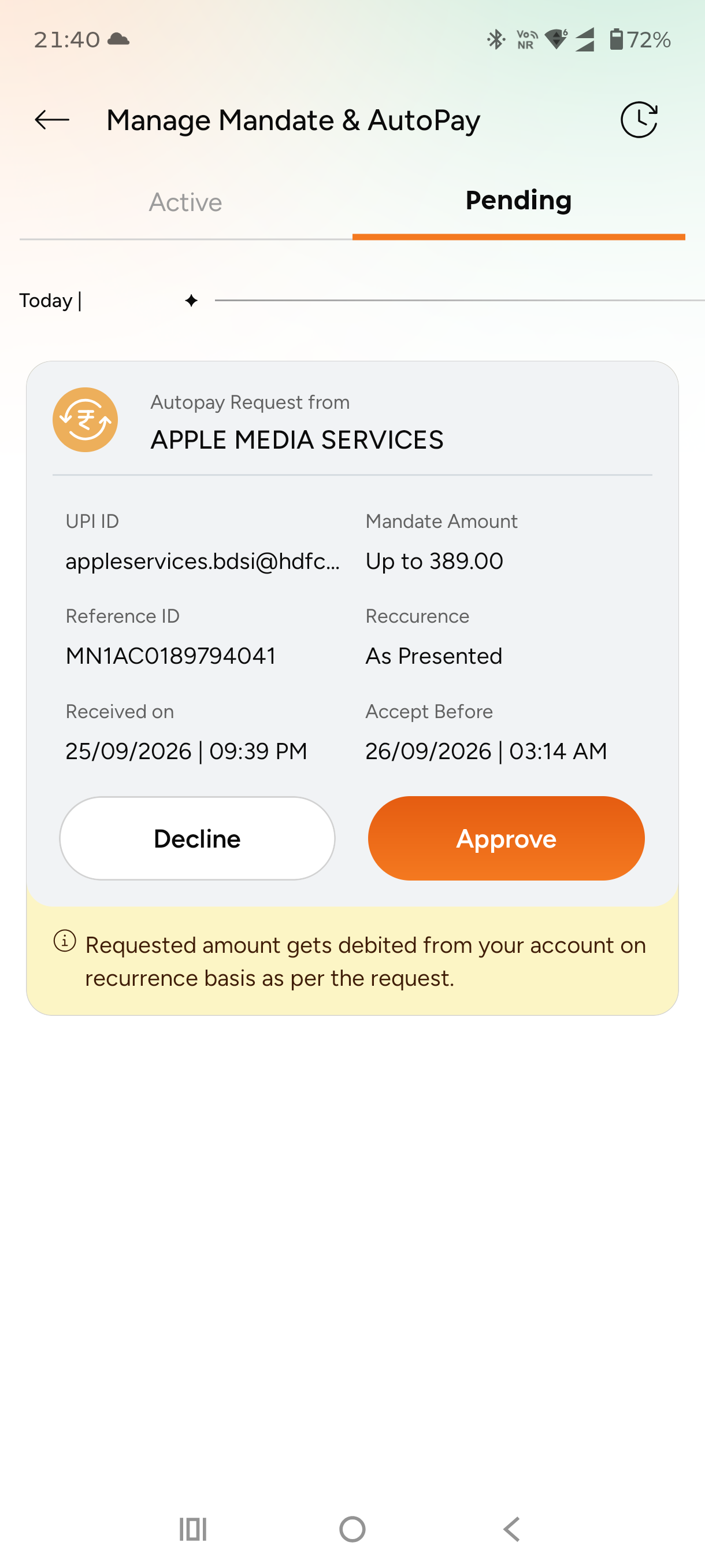 UPI Mandate Scam : Apple Service 