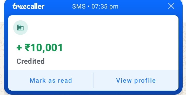 This phone number of mine is not connected to any account, but I got a message of money credit. 