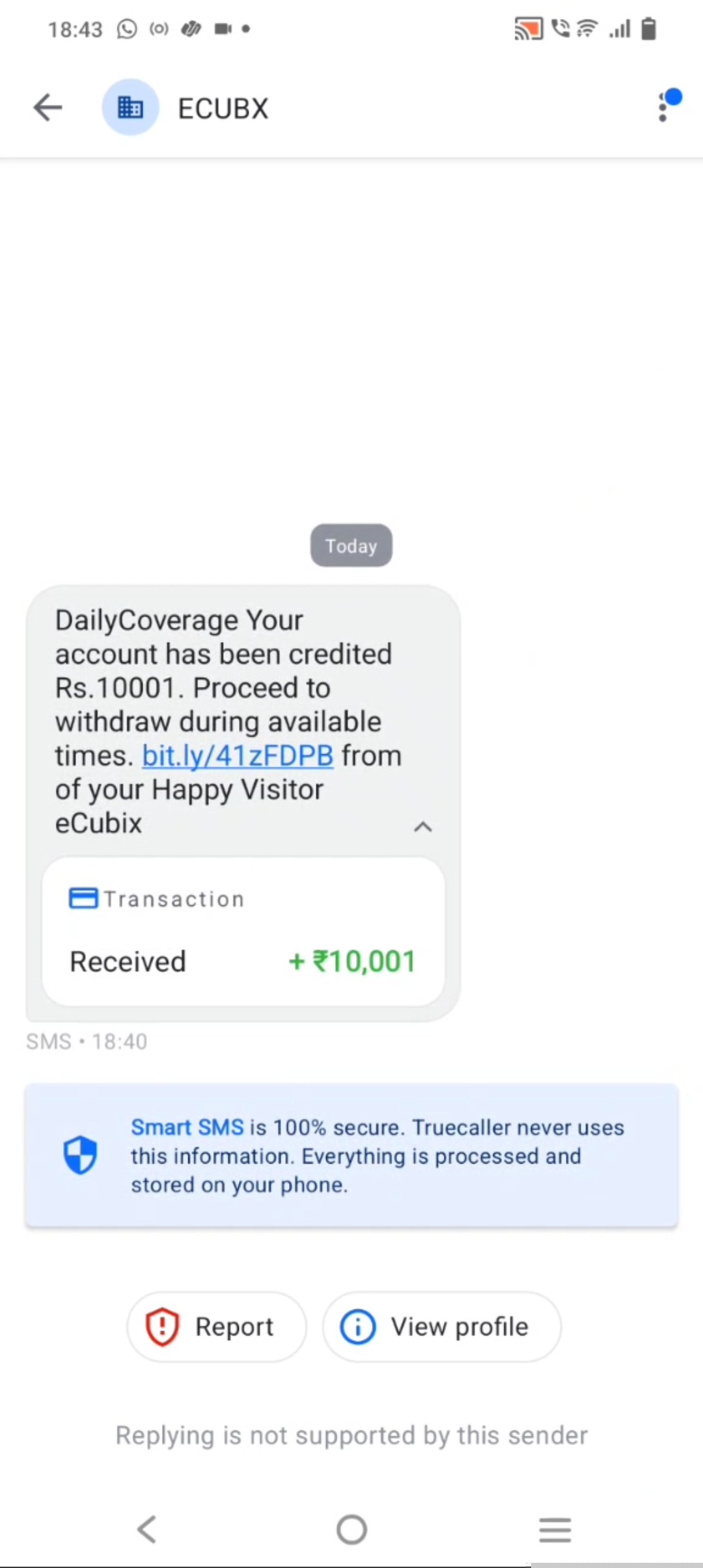 scam of 10001/-
