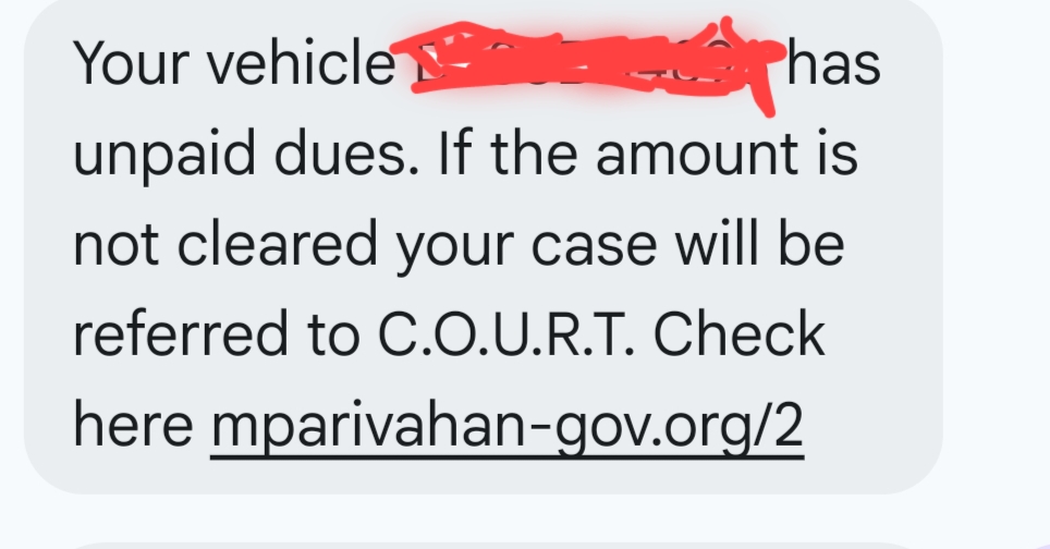 Scam Alert [PHONE] for Vehicle Challan 