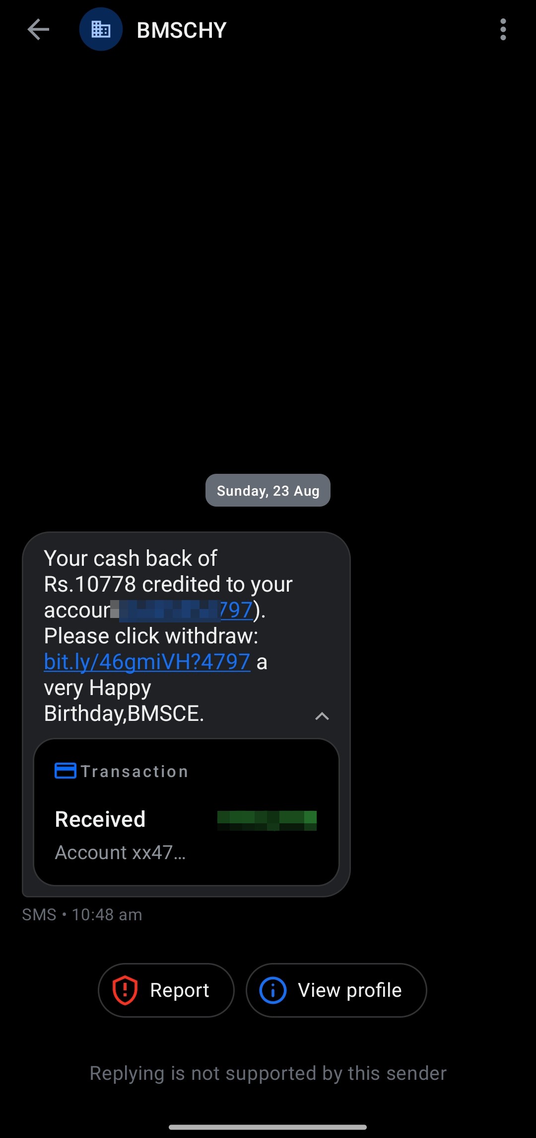 credit of rs 10,778