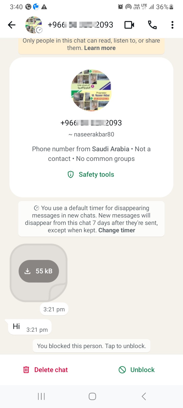 got an international message scam