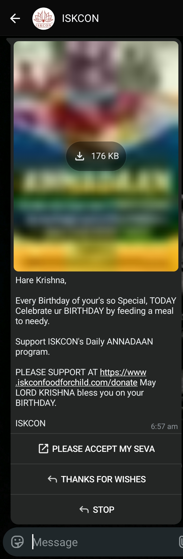 ISKCON Donation Scam using WhatsApp