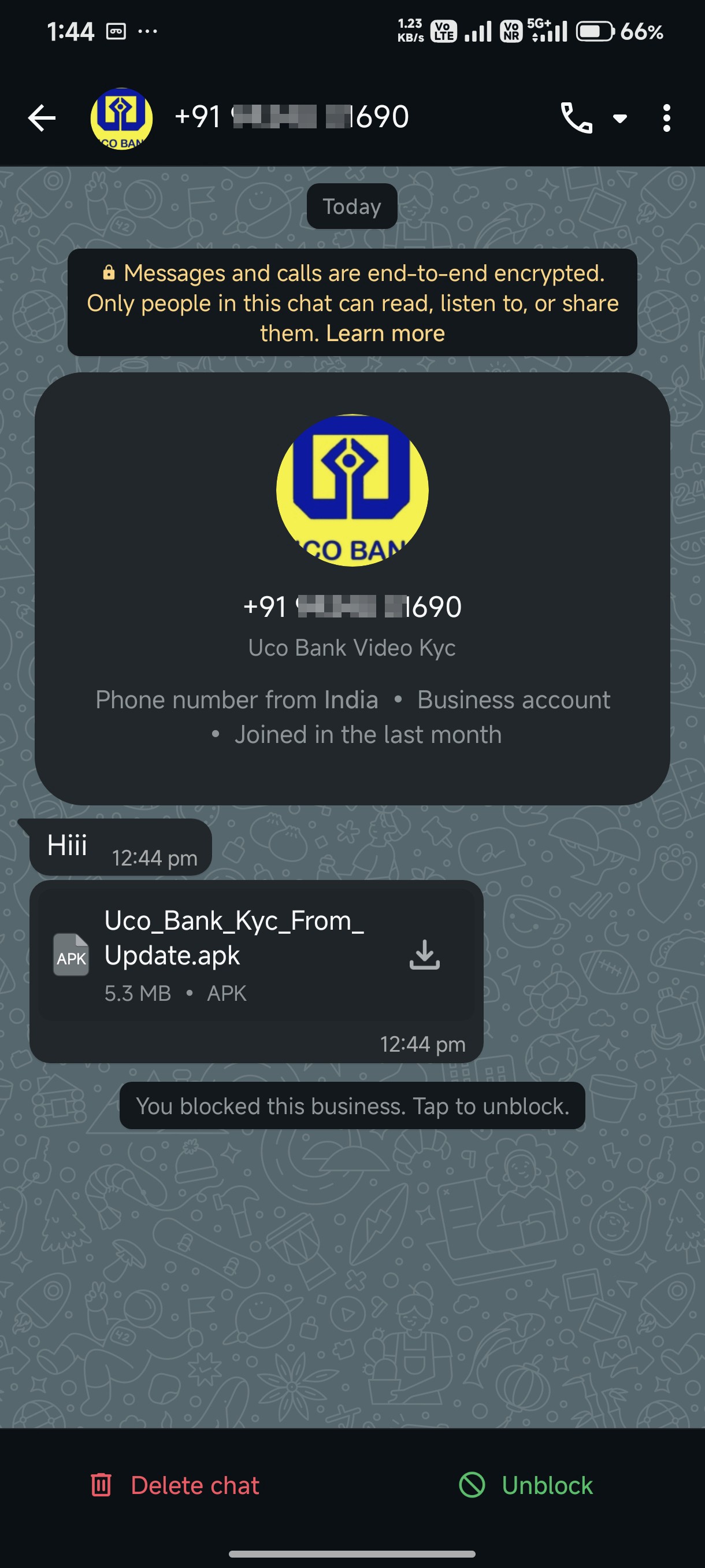 Scammer demanding KYC update.  