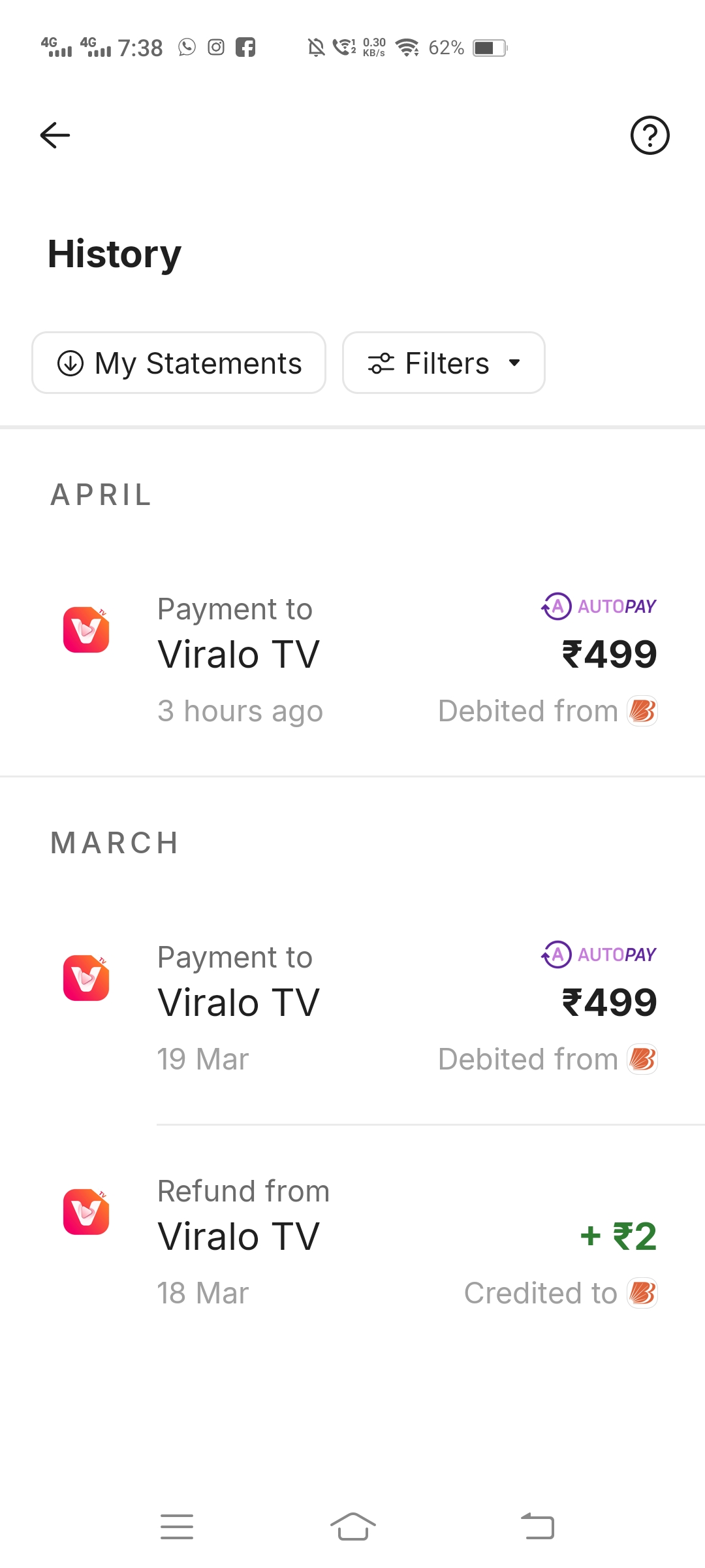Viralo TV application Autopay scam