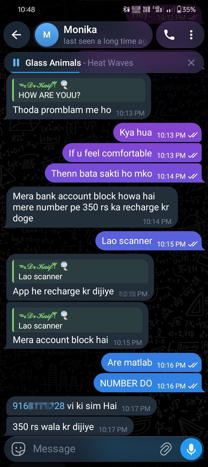 A person messaged me with fake girl I'd and got scammed 