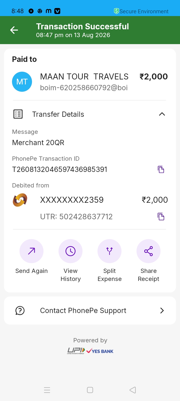 There was a scheme through a loan, and they have withdrawn my money.
