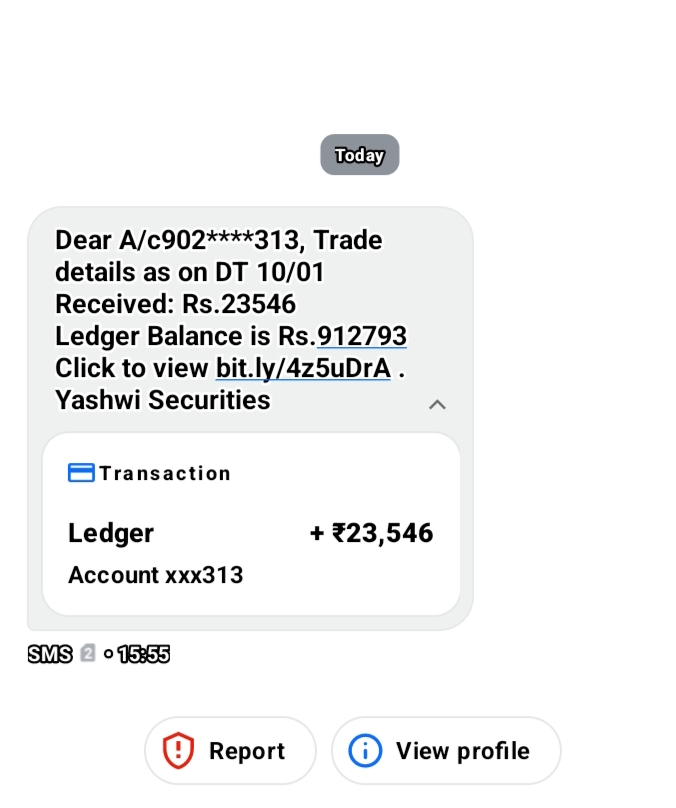 Fake Trading SMS - Beware of Scam Links