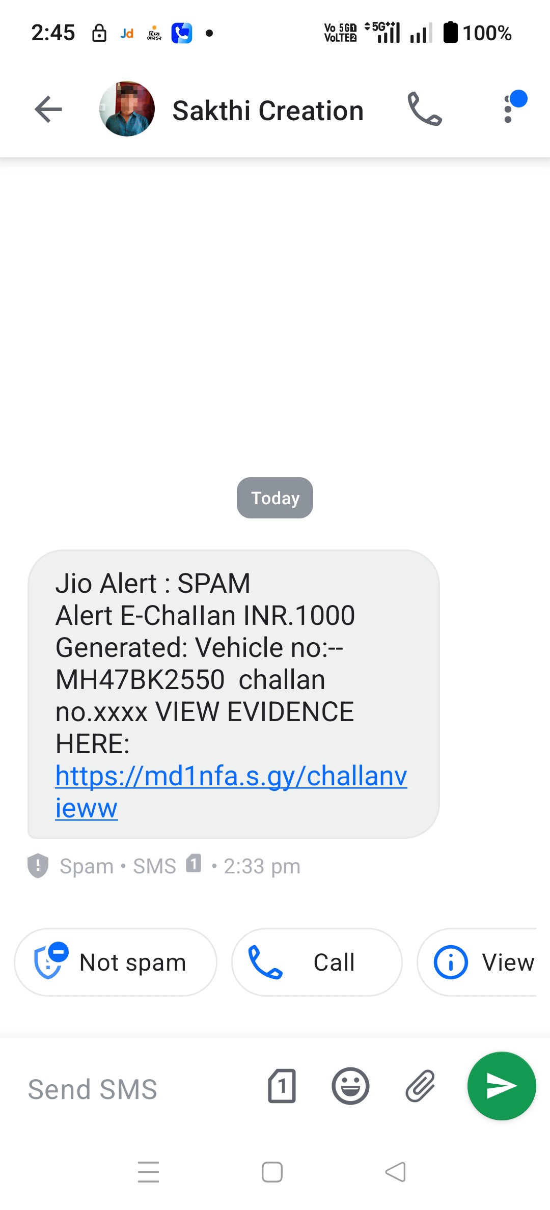 fake echallan message