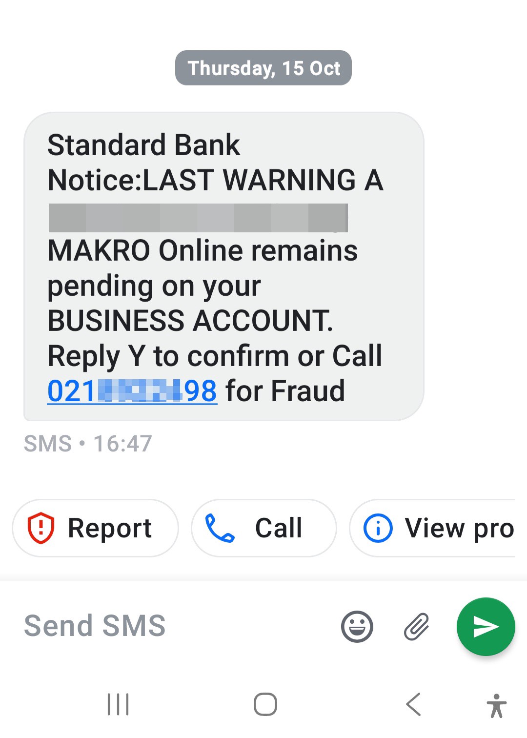 Fraudline number is a scam number