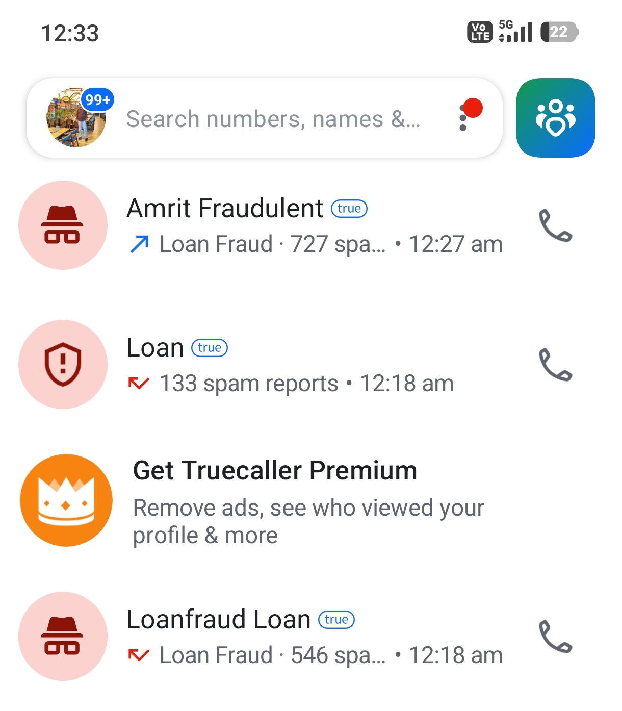 scam agan and again spam false calls 