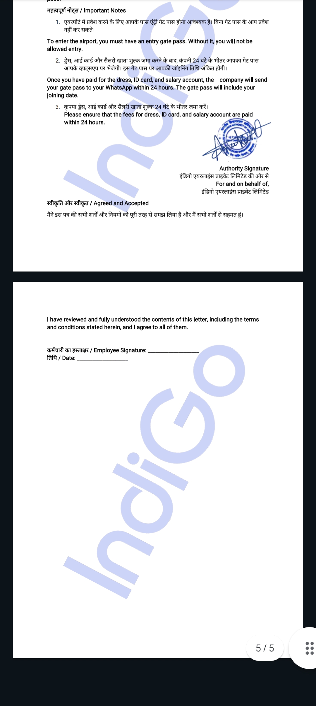 Indigo Airlines job scam: asked for money to fill form and open bank account - image 7