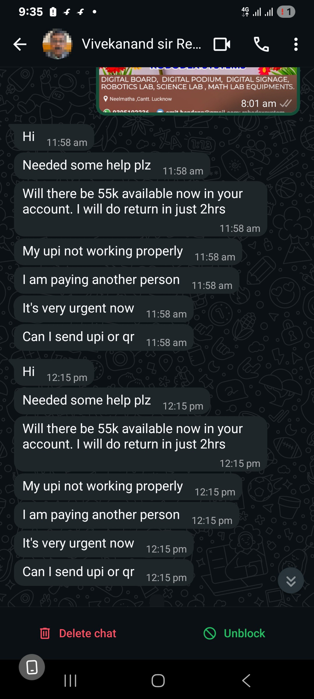 watsapp account of my friend hacked