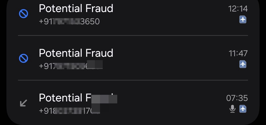 Scam numbers