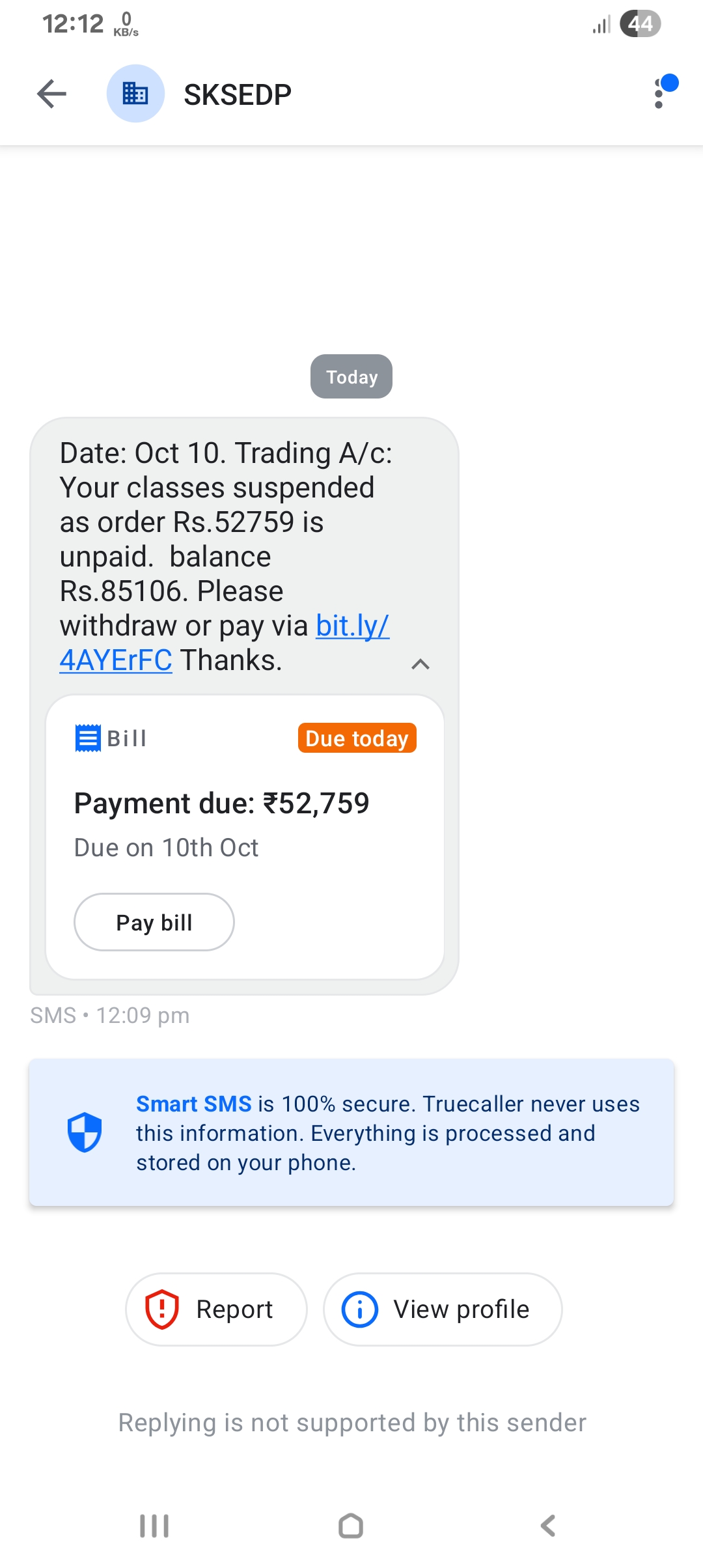 fraud massage 
