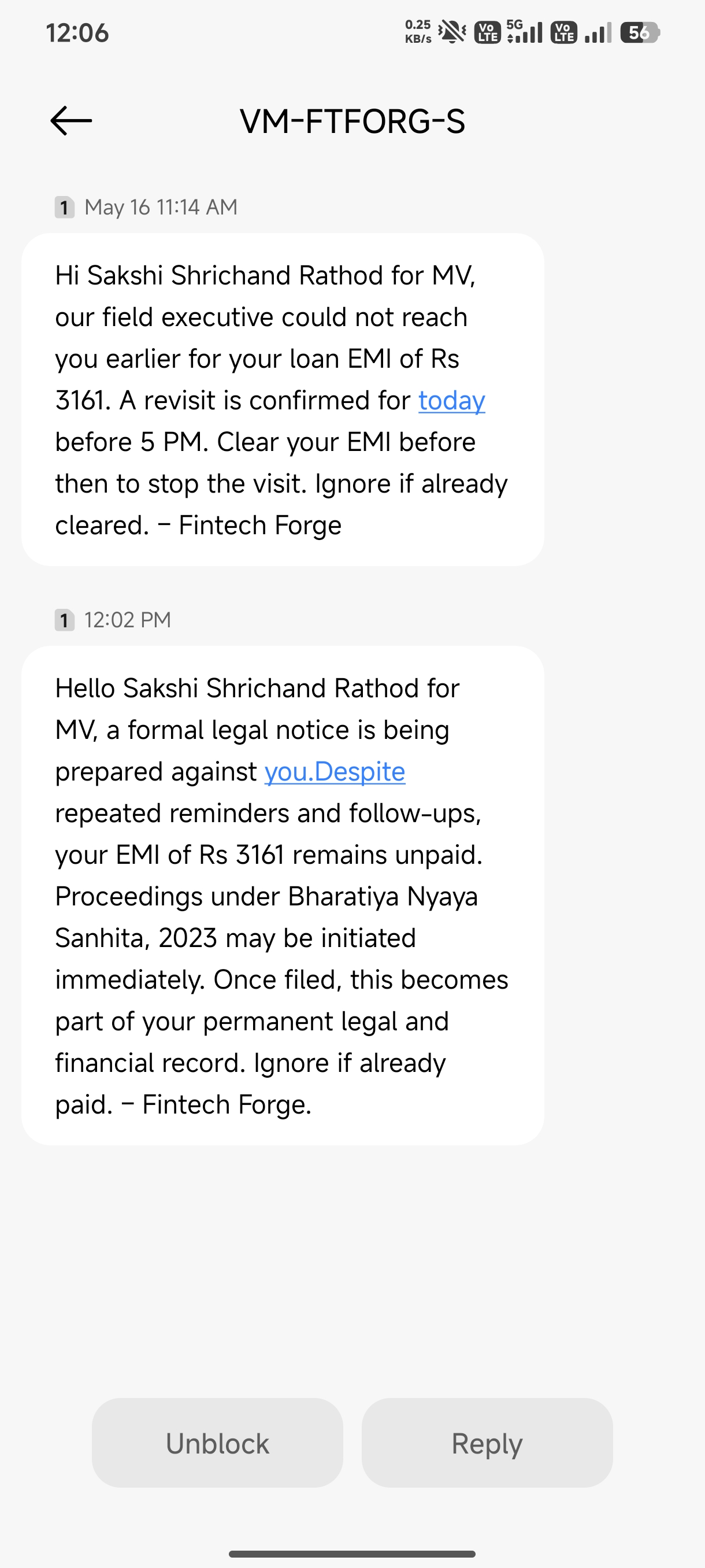 harassment on name of loans 