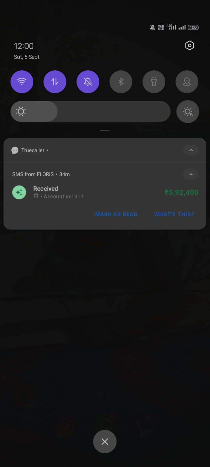 don't know wht is this just now i got msg like 5,92,400 credit