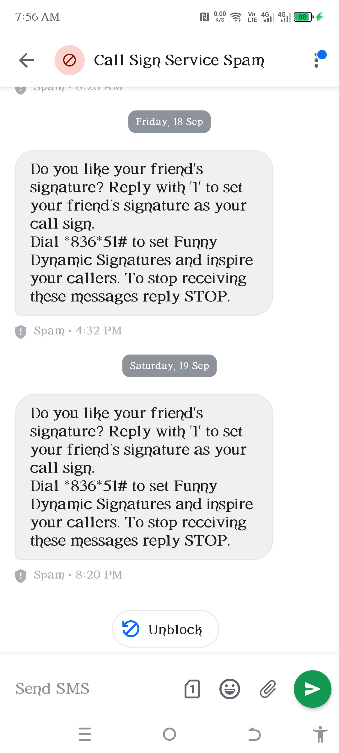 SMS Spam / Premium Rate Subscription Spam