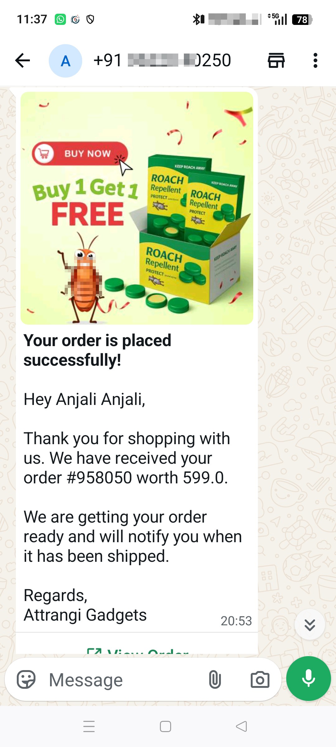 Scam through Instagram 