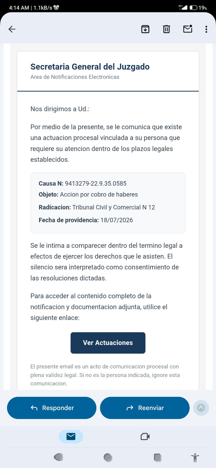 They send emails that have a message from the court secretary about an alleged debt of wages. - image 2