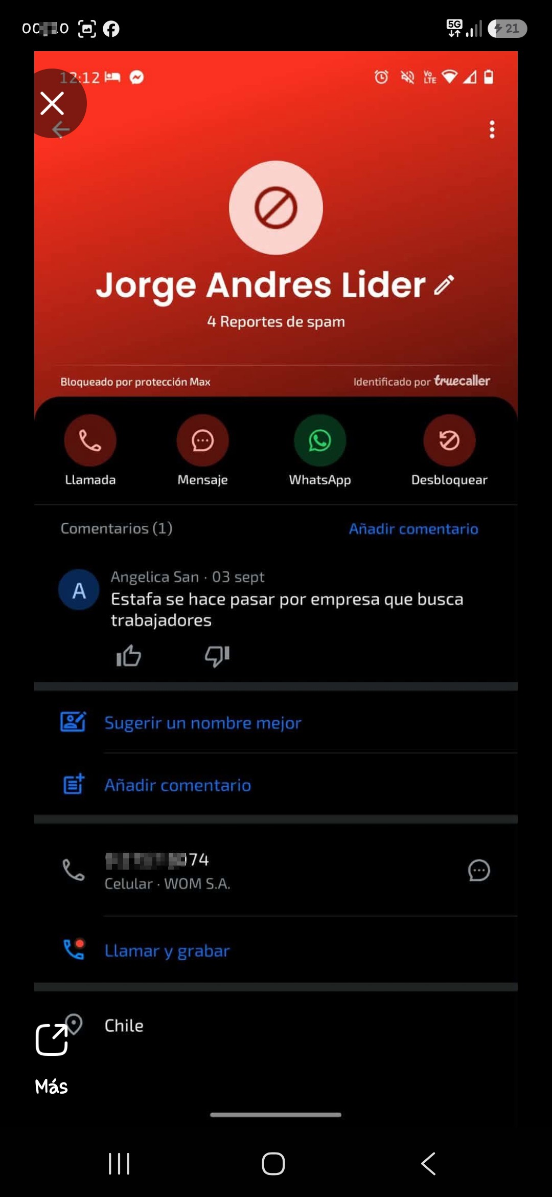 Scammer offers job at El Lider