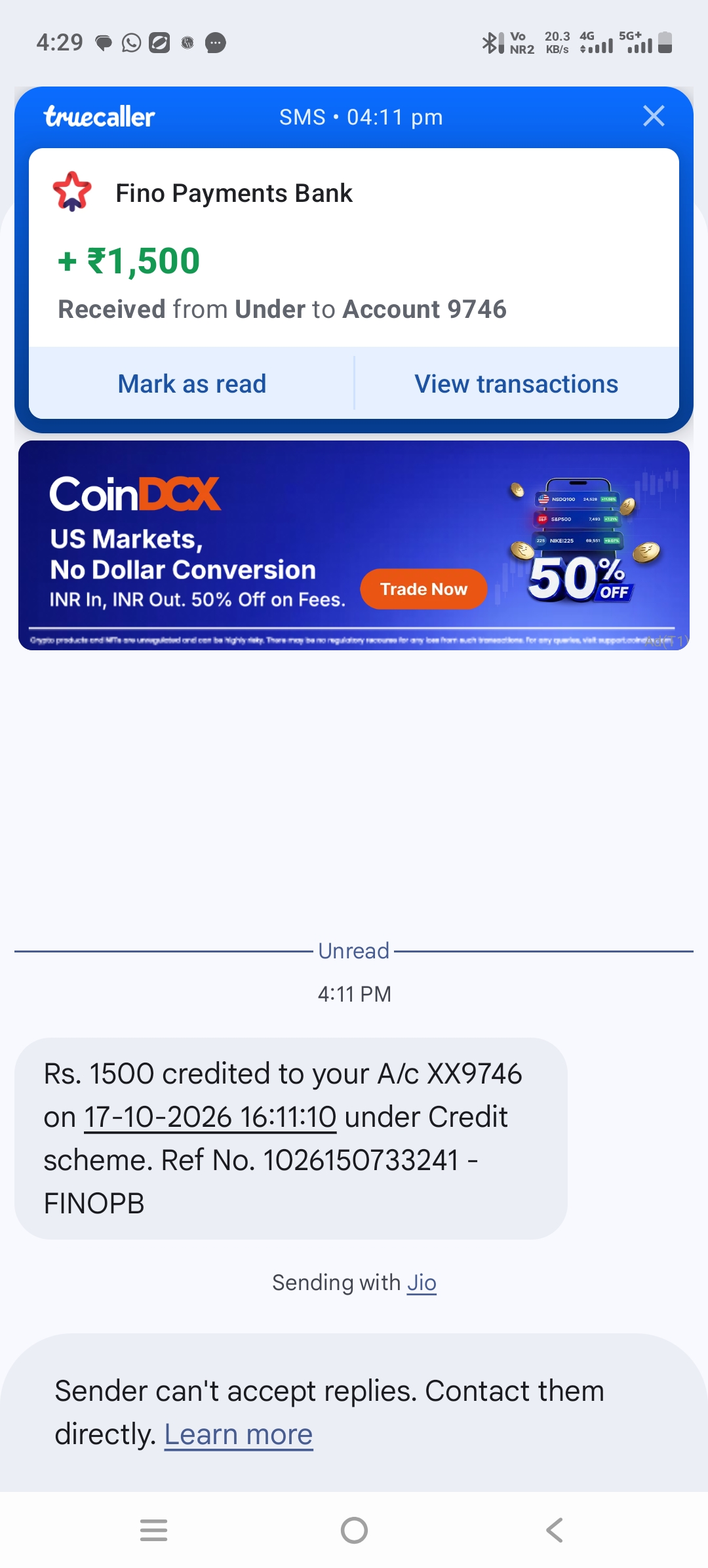 in this massage my account number is not matching 