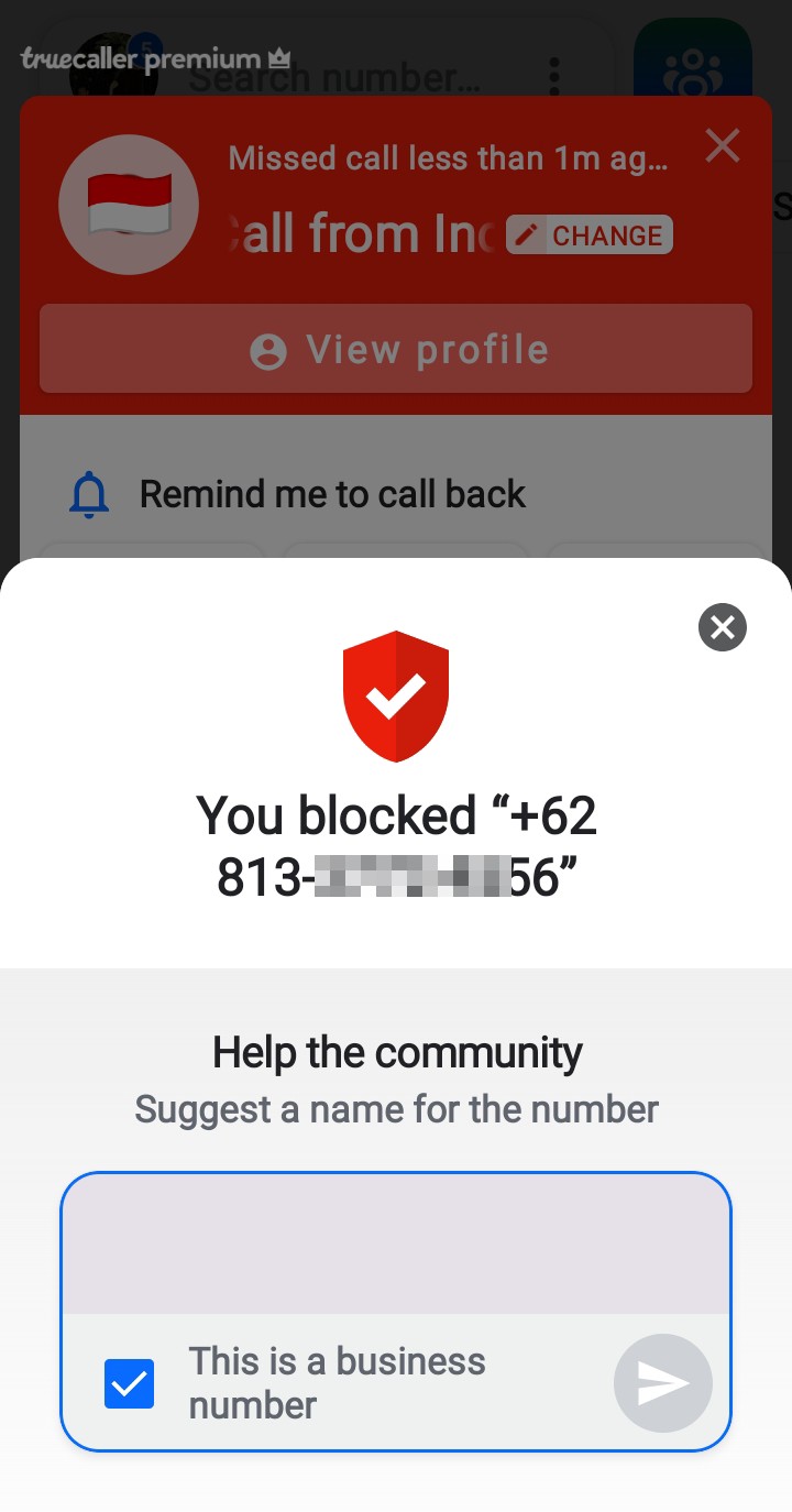 scammer number , can not block . - image 2