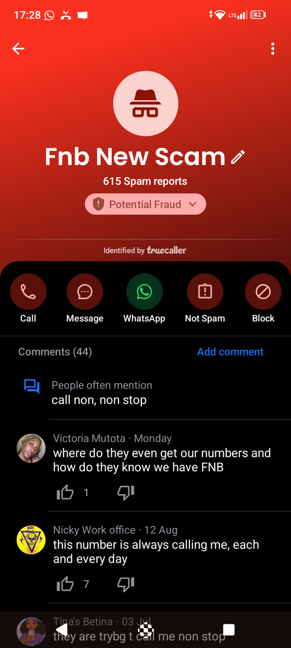 FNB scammer's 