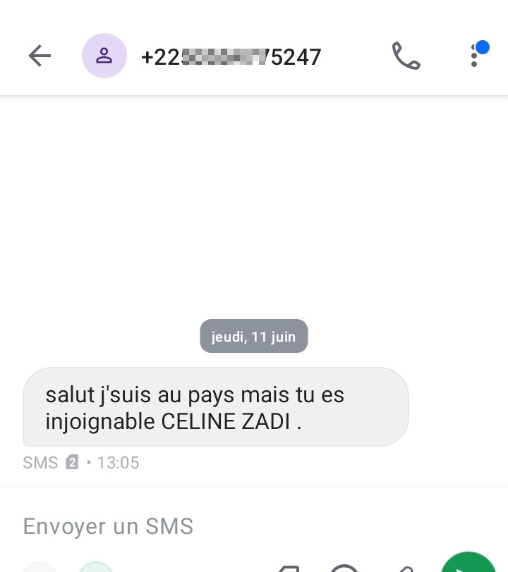 Beginning of a scammer's conversation 