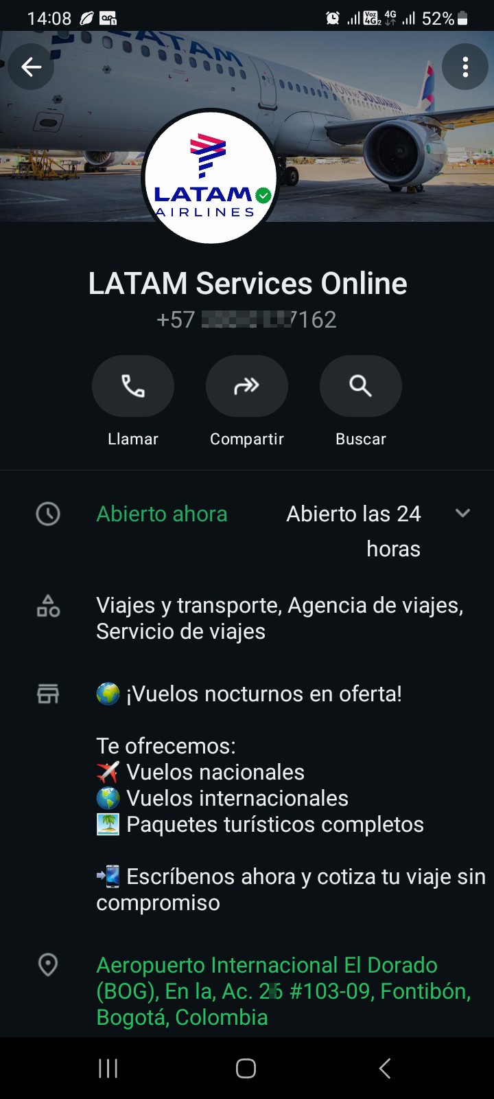 scam in the name of Latam