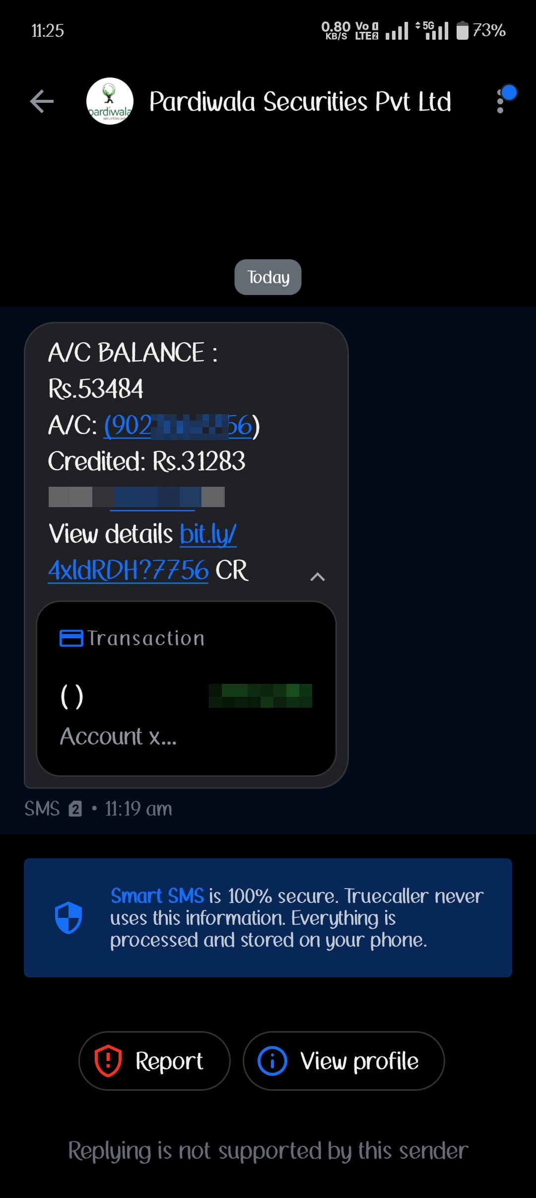 bank account spam 