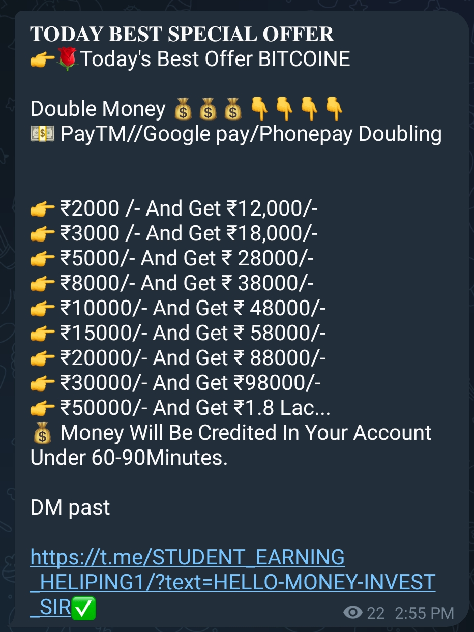 Is this an investment scam? This is a telegram channel to give him money and he will make it  2x, 3x - image 2