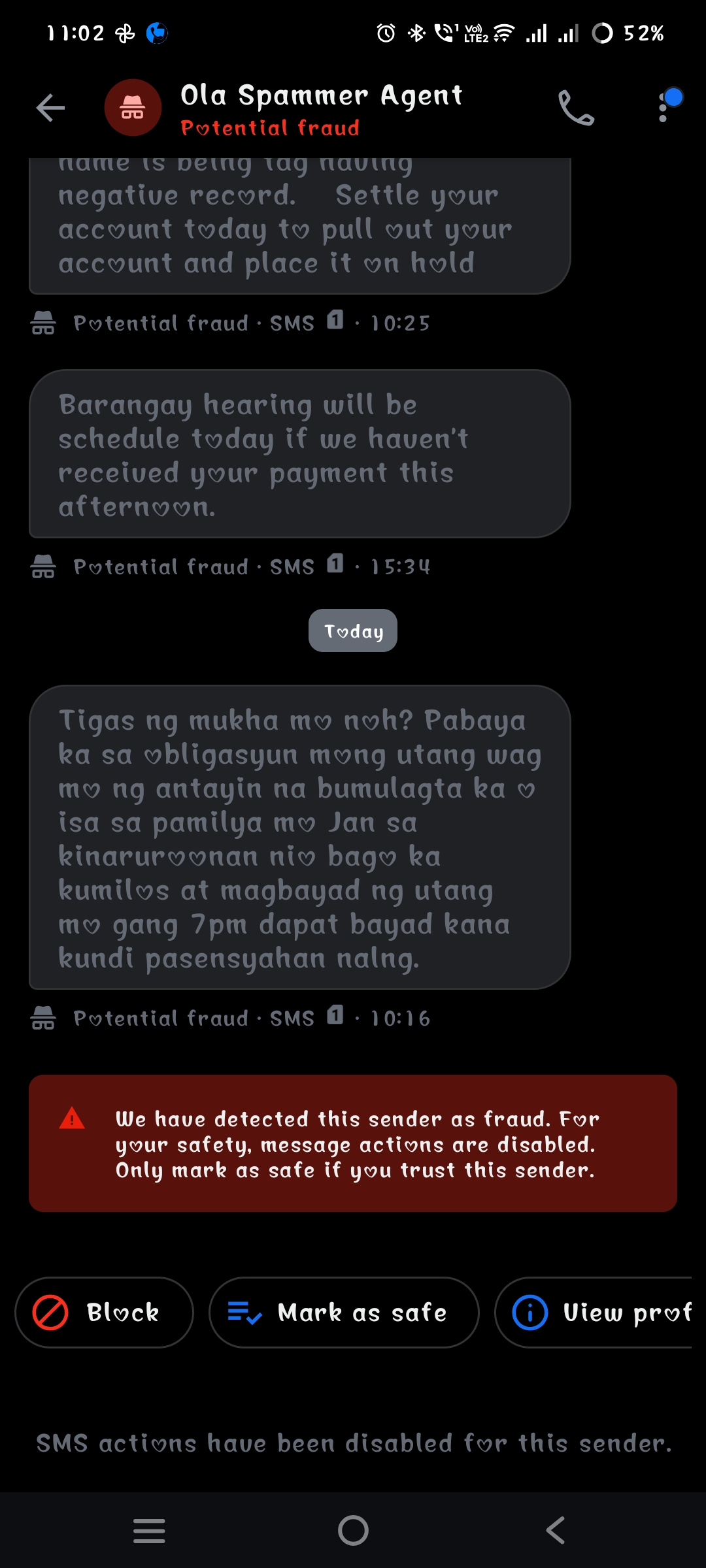 harrassment threat