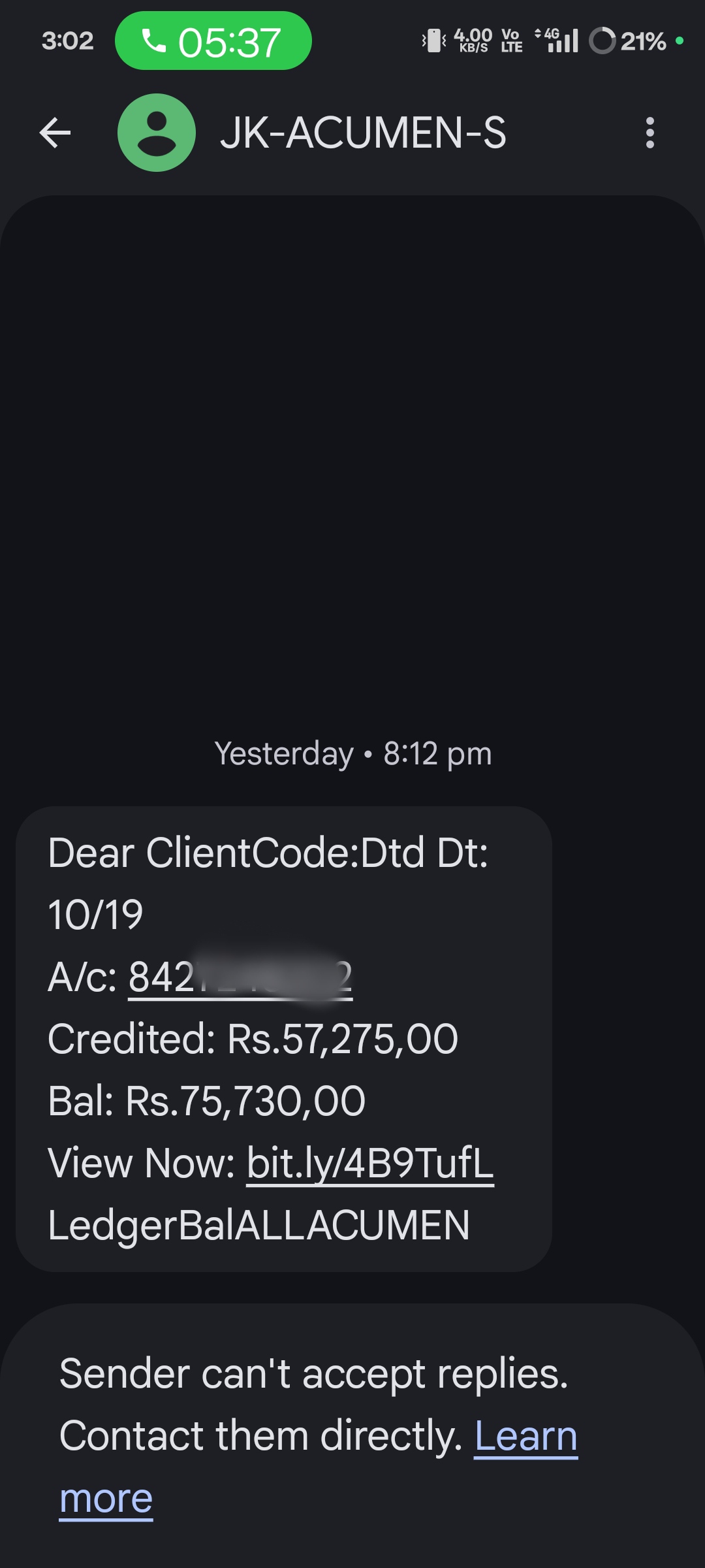 scam message found message 