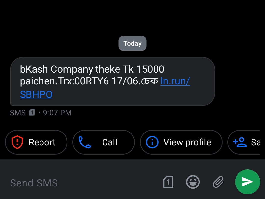 Scammer massage.