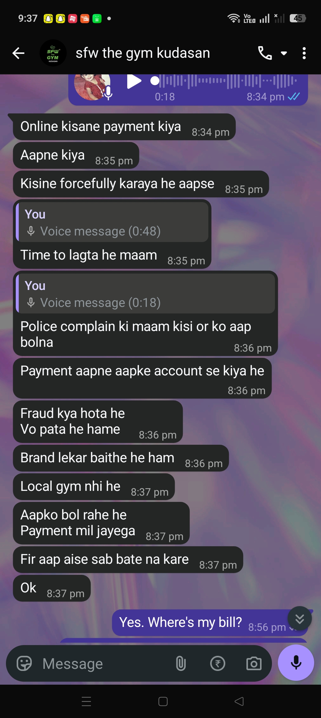 Gym membership scam at SFW THE GYM, KUDASAN, GANDHINAGAR - image 3