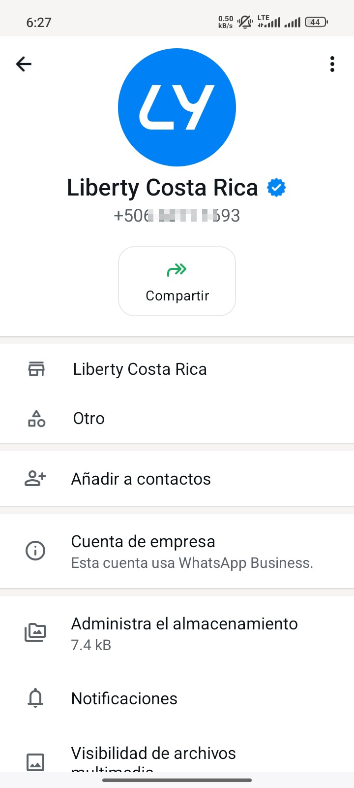 Does anyone know if this number is the official Liberty Costa Rica number?