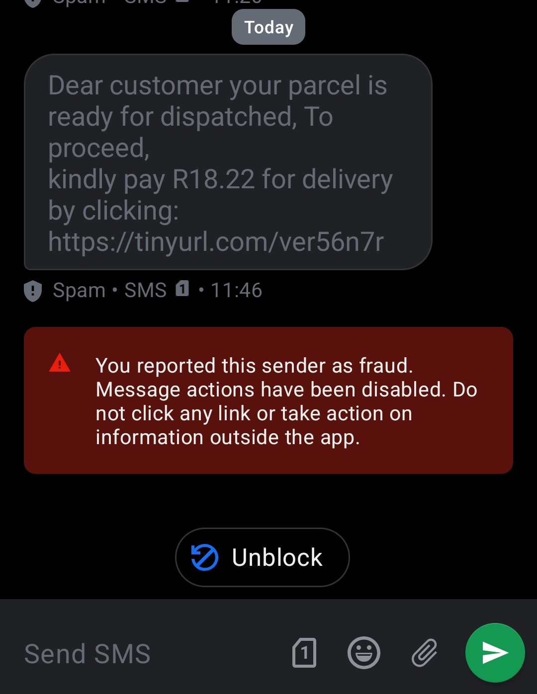 Courier guy : phising attempts 