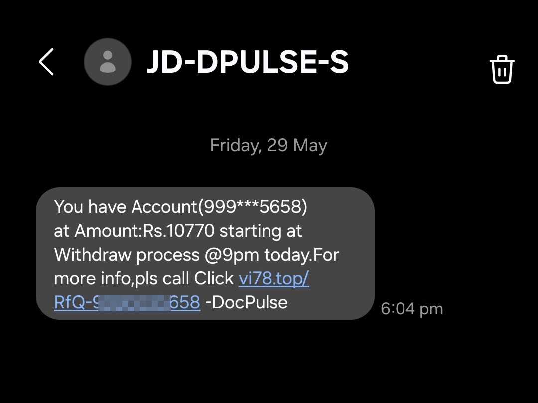 Received this massage 