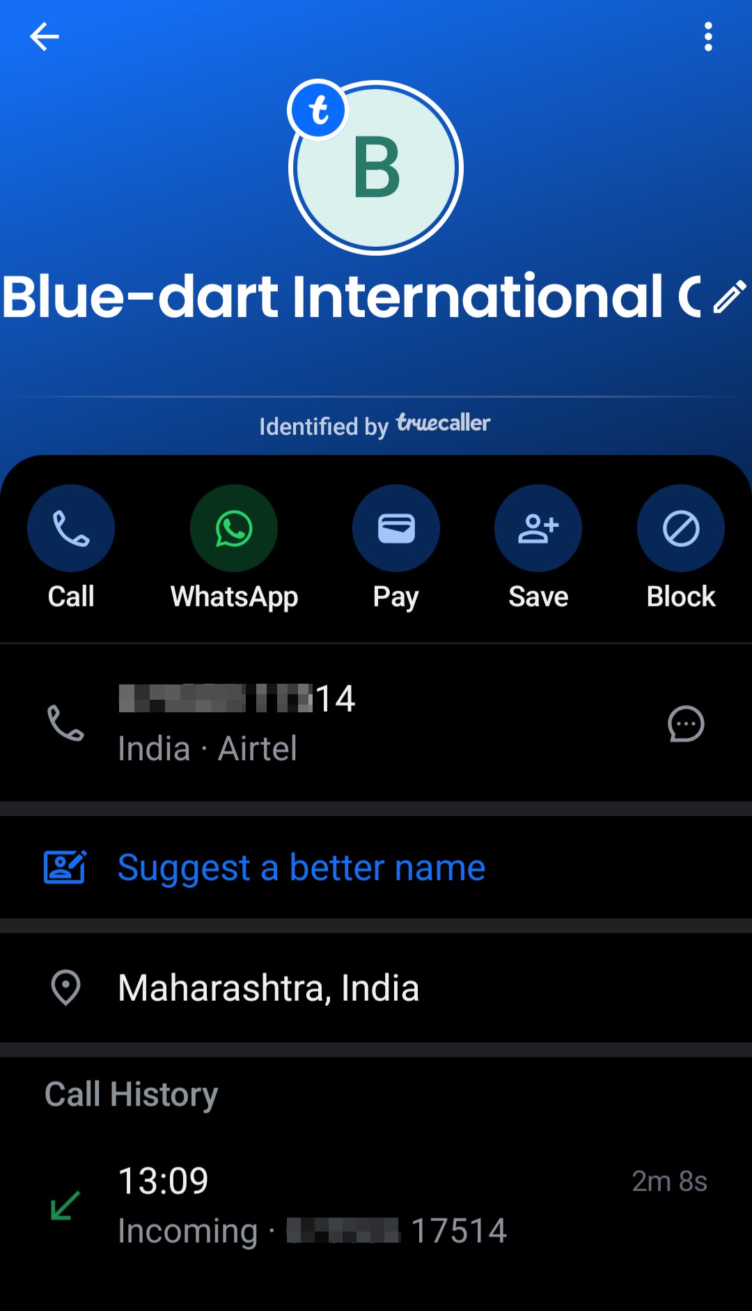 Blue Dart scam 