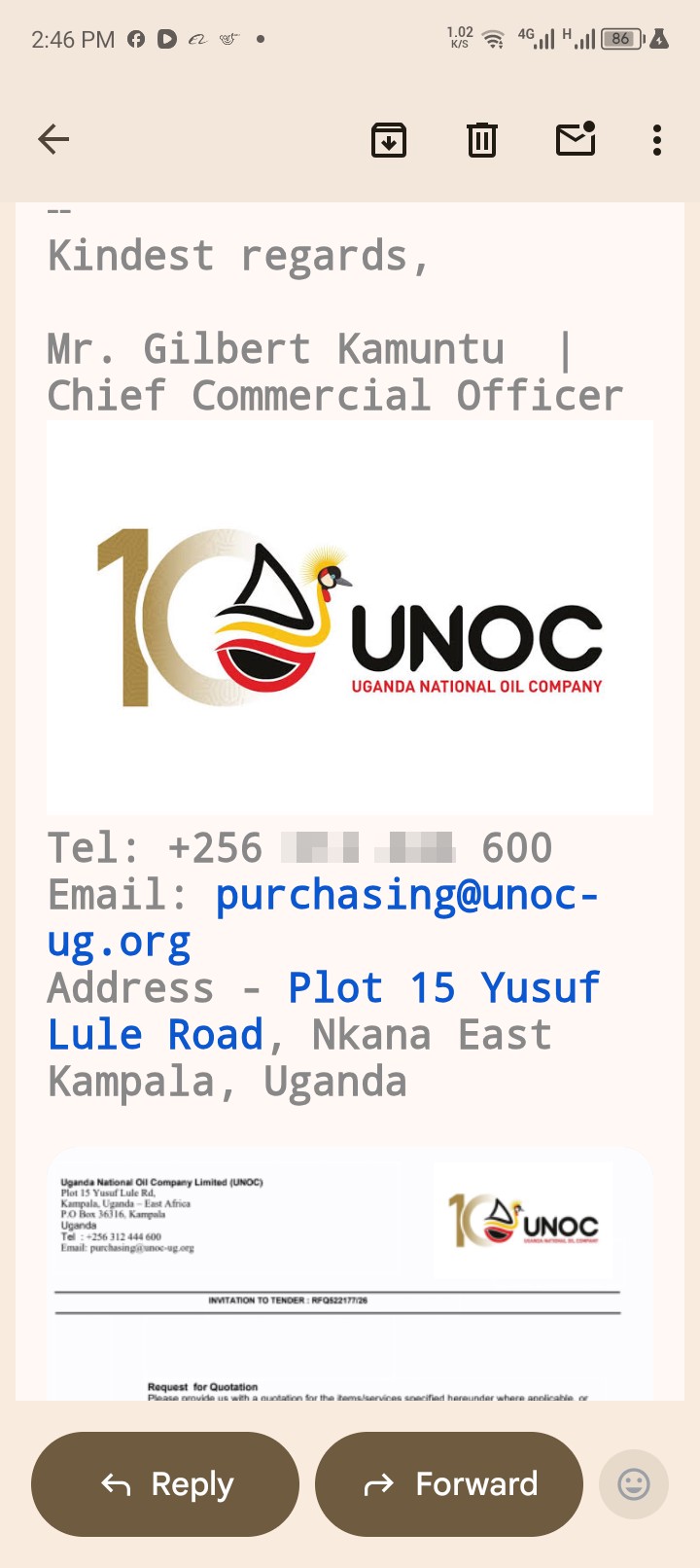 Beware of a sam to purchase drills for UNOC  - image 2