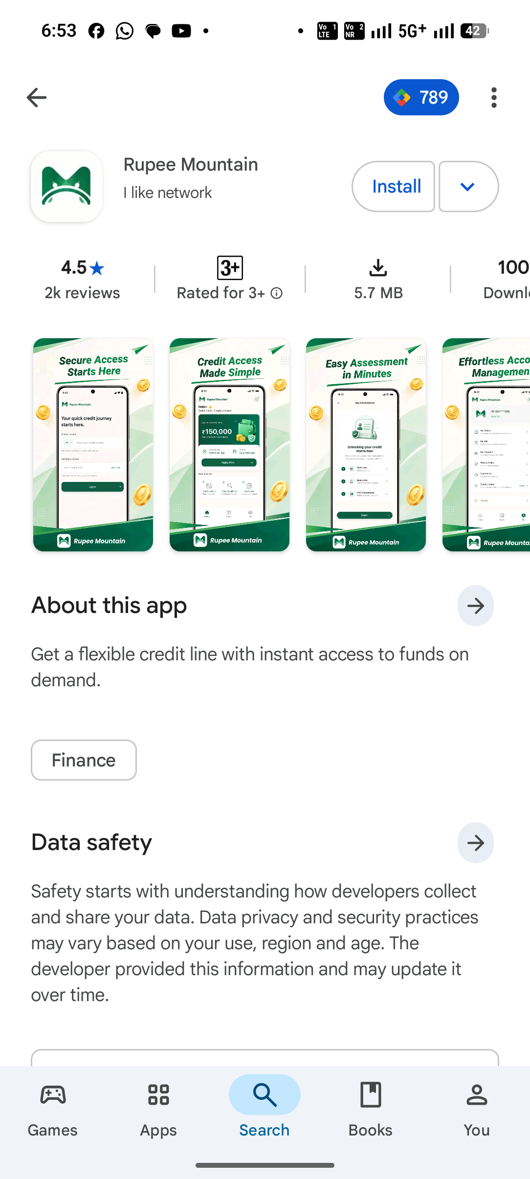 Never install unverified app even from Playstore.